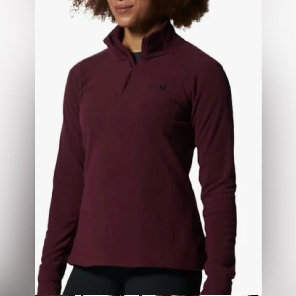 NWT MOUNTAIN HARDWEAR MICROCHILL 2.0 ZIP T COCOA RED FLEECE